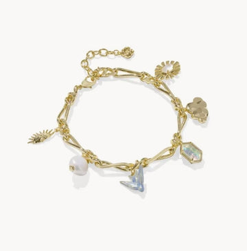 KENDRA SCOTT- Melody Gold Charm Bracelet in Neutral Mix